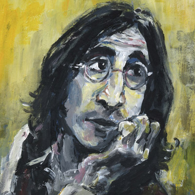 John Lennon - Freie Arbeit, Acryl auf Papier